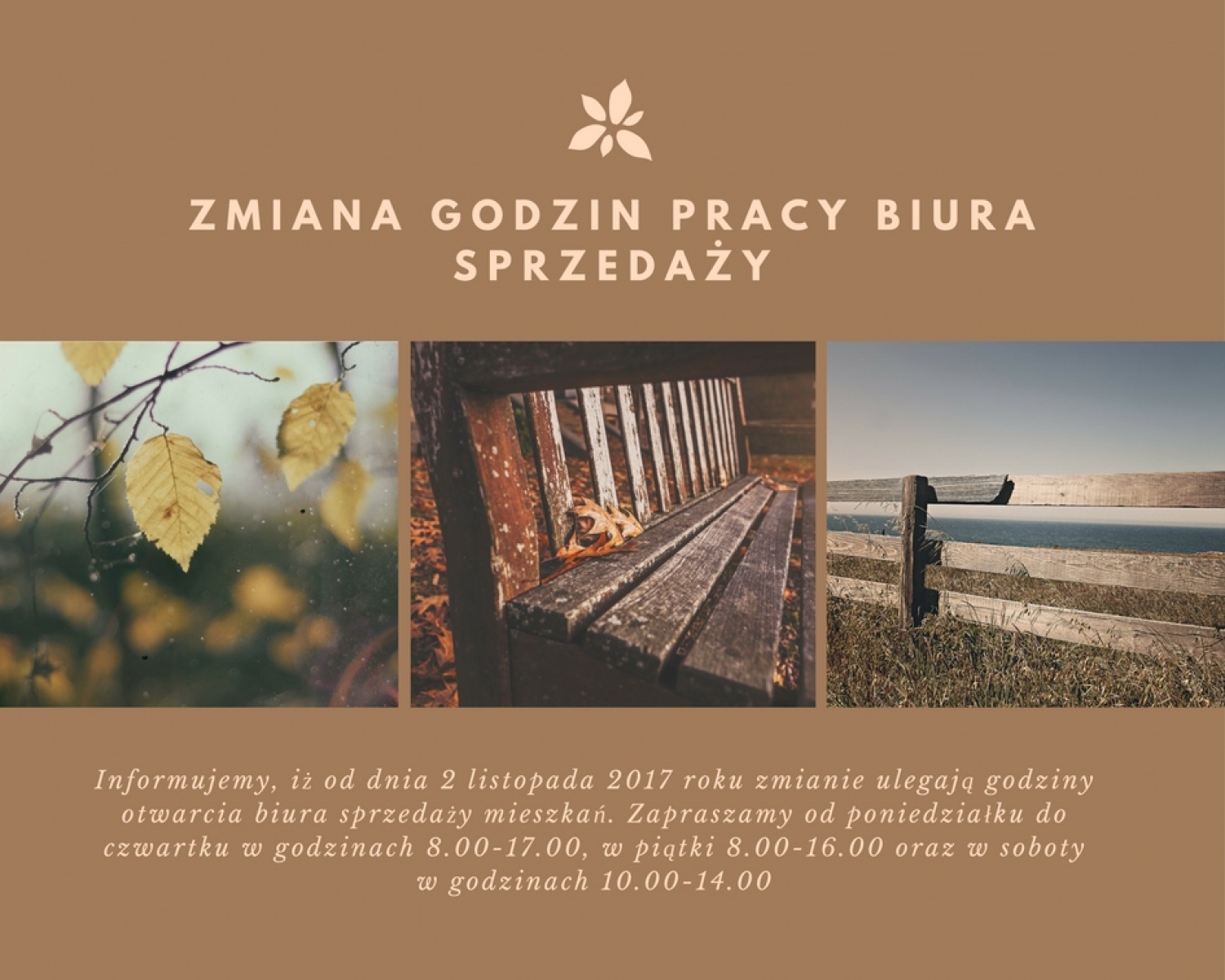 Zmiana godzin pracy biura sprzedaży mieszkań