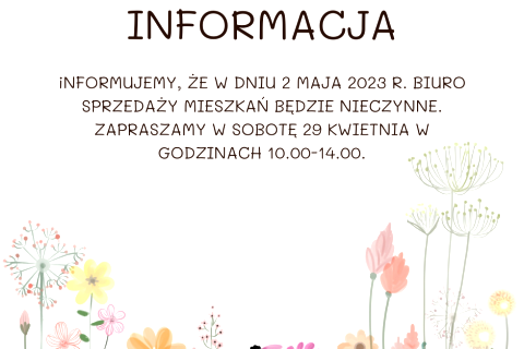 Biuro Sprzedaży - 02.05.2023 - informacja